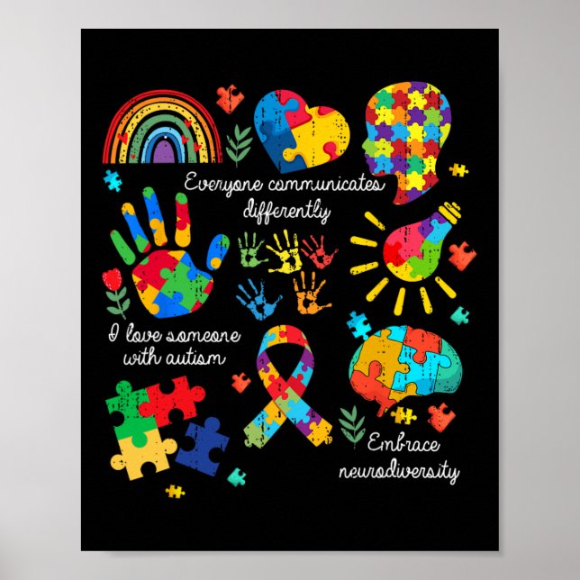Poster Todos Comunicam de Maneira Diferente Autismo Neuro (Frente)