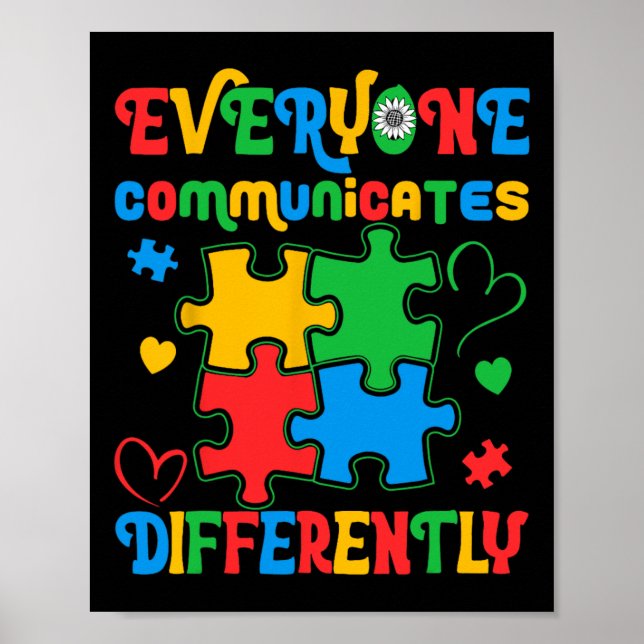 Poster Todos Comunicam Diferentemente A Consciência Autis (Frente)