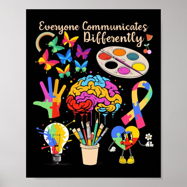 Poster Todos Comunicam Diferentemente Autismo Mês Acc (Frente)