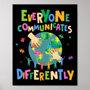 Poster Todos Comunicam Diferentemente Autismo Mundo