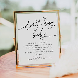 Poster TODOS NÃO Digam Sinal de Jogo de Bebê