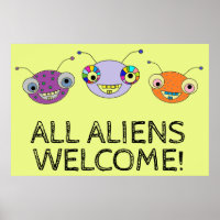 TODOS OS ALIENS BEM-VINDOS Aliens Felizes E Colori