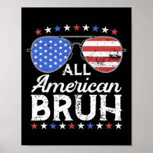 Poster Todos os Americanos Bruh Funny Kids Teen Boys Patr