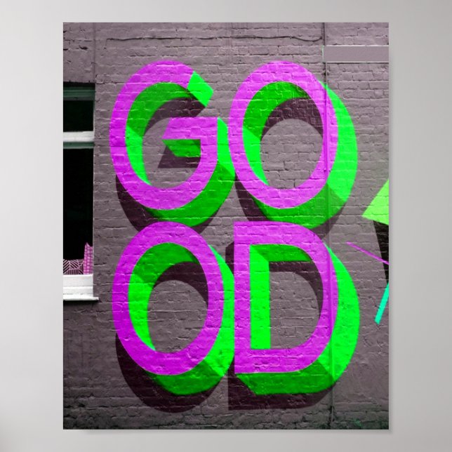 Poster Todos os BONS neon Purple Green (Frente)