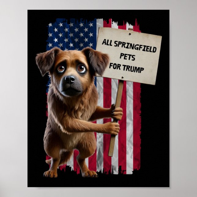 Poster Todos Os Cachorros De Springfield Para Trump Eles  (Frente)