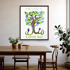 Poster Todos os dias o Dia da Terra salva árvores arte ca