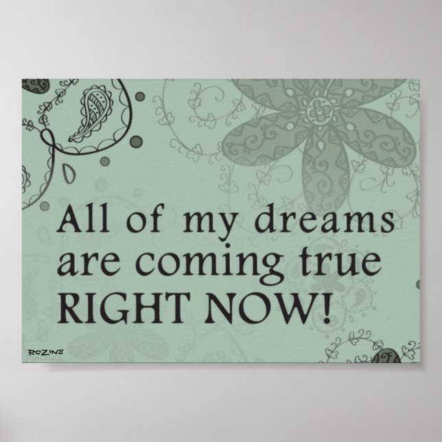 Poster Todos Os Meus Sonhos Estão A Chegar À Verdade Agor (Frente)