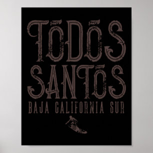 Poster Todos Santos Surf Já Califórnia Sul Surfando Méxic