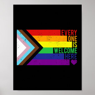 Poster Todos São Bem-Vindos Ao Gay Trans Lgbtq Rainbow Pr