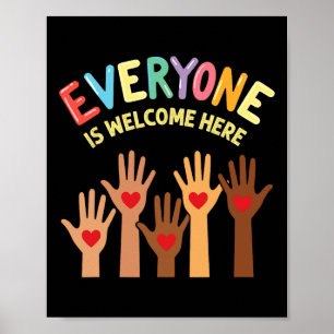 Poster Todos São Bem-Vindos Aqui Apoio E Solidariedade