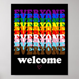 Poster Todos São Bem-Vindos Aqui, Orgulho Mês Lgbtq Rainb