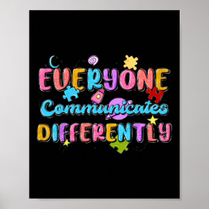 Poster Todos se Comunicam de Maneira Diferente Autismo Ed