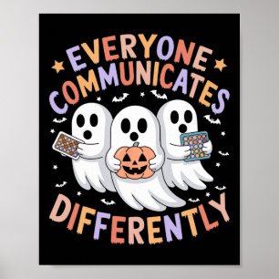 Poster Todos se Comunicam de Maneira Diferente Halloween