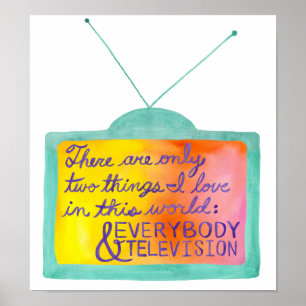 Poster Todos & televisão (turquesa & roxo)