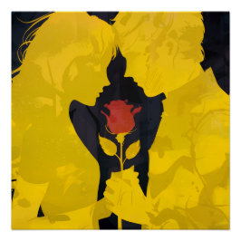 Póster Together in Love- Romantic Love Illustration