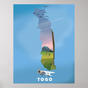 Poster Togo African map travel print