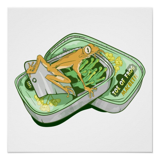 Póster Togo das Bruxas Sapos Spell Shakespeare (Frente)