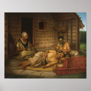 Póster "Tohunga-ta-moko no trabalho" - G. Lindauer