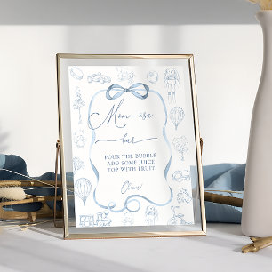 Poster Toile de Jo Berçário Chá de Bebê Mom-osa Bar