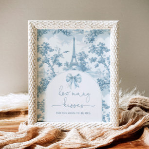 Poster Toile de jouy Arco quantos beijos chá de panela