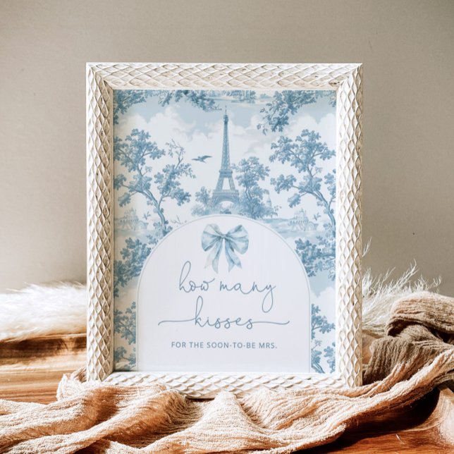 Poster Toile de jouy Arco quantos beijos chá de panela (Criador carregado)