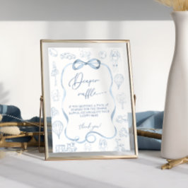 Poster Toile de Jouy Blue Nursery Boy Raffle