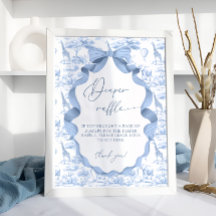 Toile de Jouy Blue Safari Fralda Raffle