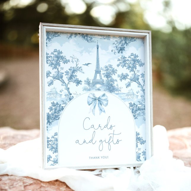 Poster Toile de Jouy Bonjour Cartões e presentes parisien (Criador carregado)