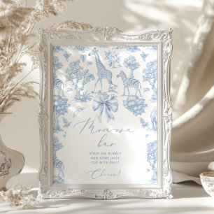 Poster Toile de Jouy Safari animais Momosa bar