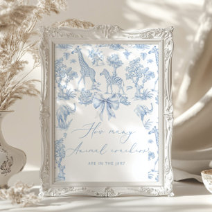 Poster Toile de Jouy Safari Quantos crackers de animais