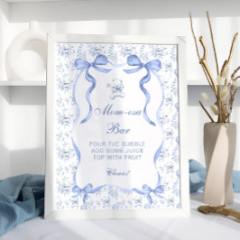 Poster Toile De Jouy Teddy Bear Chá de fraldas Mãe-Osa Ba