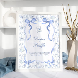 Poster Toile De Jouy Teddy Bear Fralda Raffle