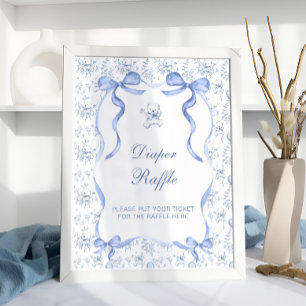 Poster Toile De Jouy Teddy Bear Fralda Raffle