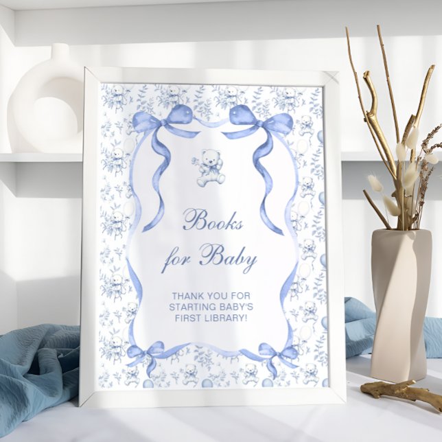 Poster Toile Floral Teddy Bear Livros para Bebê (Criador carregado)