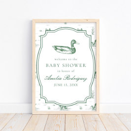 Poster Toile Mallard Duck Gender Neutral Baby Shower