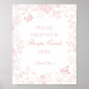 Poster Toile Rosa De Jouy Floral Compartilha uma Bridal d