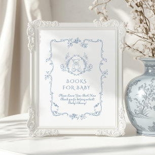 Poster Toile Vintage ursinho de pelúcia Livros para bebê