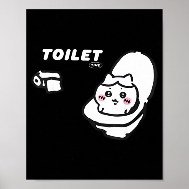 Poster Toilet Time Chikawa Meme Tee  (Frente)