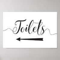 Toilets Sinal de Direções para Casamentos Seta Esq