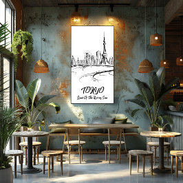 Póster Tokio: Tierra del Sol Naciente - Arte Lineal