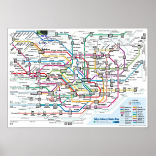 Poster Tokyo Subway Map (Ultra High-Res) Large