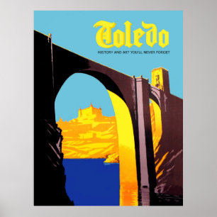 Poster Toledo, Espanha. Ponte sobre o mar Mediterrâneo