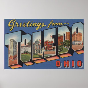 Póster Toledo, letra ScenesToledo de OhioLarge, OH 2