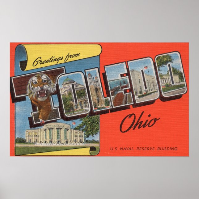 Póster Toledo, Ohio - Edifício da Reserva Naval dos EUA (Frente)