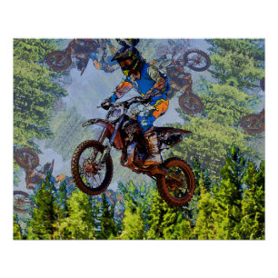 Póster Tolos De Bicicleta De Camisa- Motocross Racers