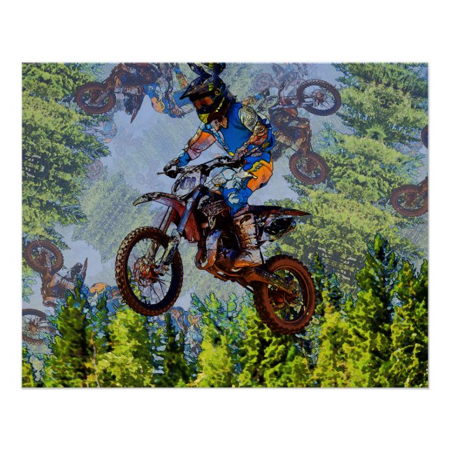 Póster Tolos De Bicicleta De Camisa- Motocross Racers (Frente)