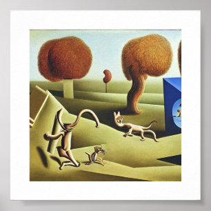 Poster Tom e Jerry abstrato Painting