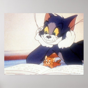 Póster Tom e Jerry leram um livro