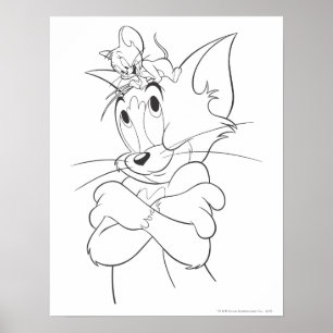 Póster Tom e Jerry na cabeça