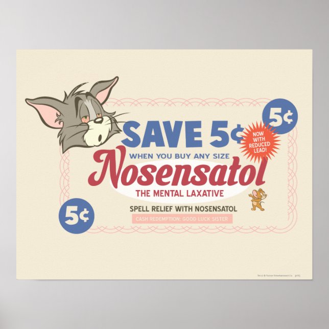 Póster Tom E Jerry Nosensatol Coupon (Frente)